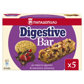 Digestive Bar με Κόκκινα Φρούτα & Σοκολάτα Γάλακτος 5x28g
