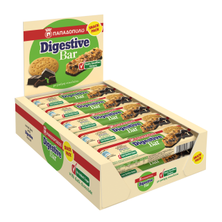 Digestive Bar με Μαύρη Σοκολάτα Χωρίς Προσθήκη Ζάχαρης 28g Display